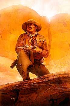 Sample artwork by Jim (James C) Sharpe (1936 - 2005), known for illustration, portrait and genre view painting - View similar artists and auction records