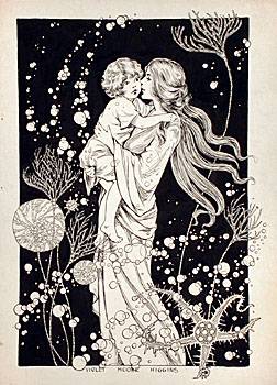 Woman and child Undersea