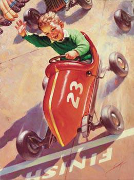 Boy in Red Go-cart