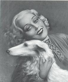 Woman with afghan hound
