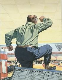 Man at bowling alley