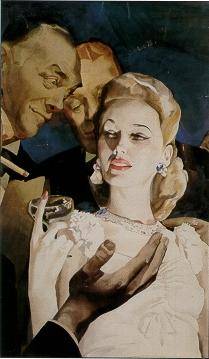 Girl holding cocktail by Cecil Calvert Beall - Auction record, sale price, and art valuation. Compare with similar artists and explore comparable artworks.