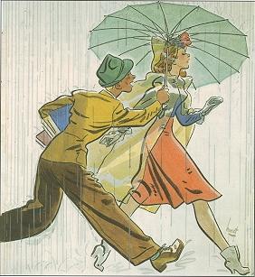 Man holding umbrella
