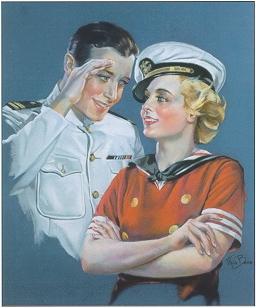 Naval officer saluting