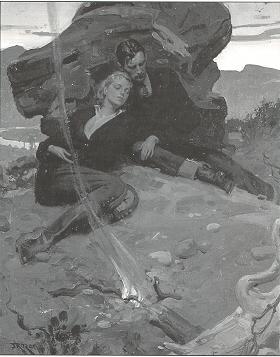 Stranded couple sleeping
