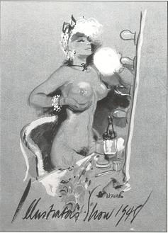 Nude burlesque dancer