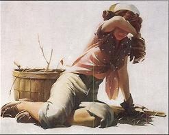 Woman wiping her forehead by Gilbert Riswold - Auction record, sale price, and art valuation. Compare with similar artists and explore comparable artworks.