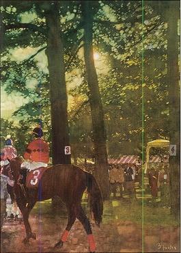 Paddock scene with sun throu