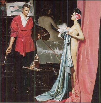 Pausing artist and nude model