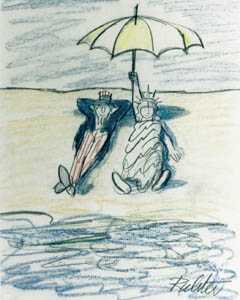 Statue of Liberty and Uncle Sam