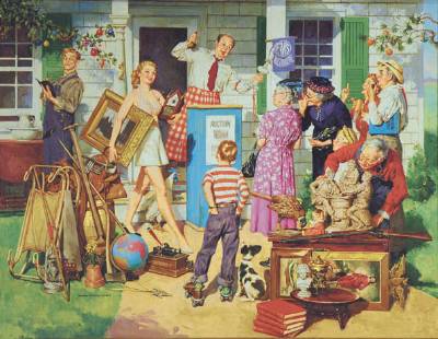 Auction Scene by Harold Anderson - Auction record, sale price, and art valuation. Compare with similar artists and explore comparable artworks.