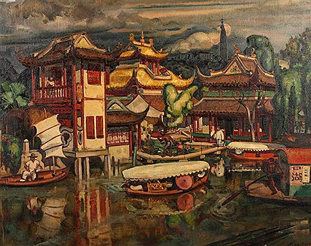 Sample artwork by Andre Claudot (1892 - 1982), known for watercolor and decorative painting, far-left political activism, painting style characterized by soft lines and warm lights - View similar artists and auction records