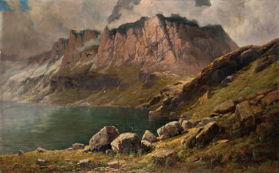 "Lago d'Avino con Monte Leone"