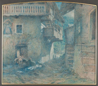 Sample artwork by Romolo Ubertalli (1871 - 1928), known for plein-aire tree landscapes, pastel painting, townscapes, photography - View similar artists and auction records