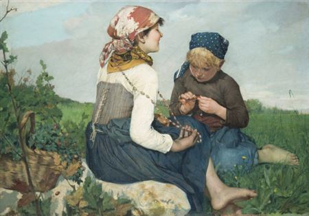 Sample artwork by Egisto Ferroni (1835 - 1912), known for genre scenes, pastoral and rural scenes - View similar artists and auction records