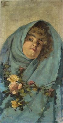 Ritratto di fanciulla con velo e rose by Stefano Bersani - Auction record, sale price, and art valuation. Compare with similar artists and explore comparable artworks.
