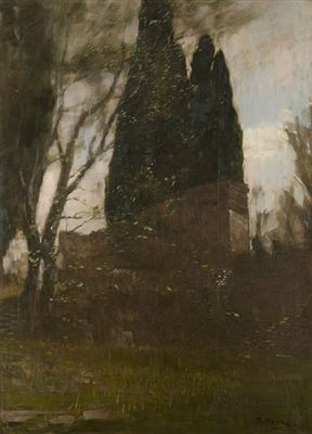 "Cipressi e ruderi" 1914