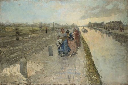 "Paesaggio lungo il Naviglio Grande"