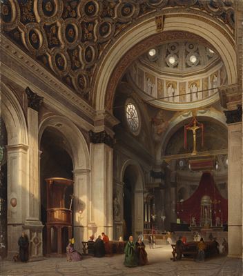 "Interno della chiesa di Santa Maria presso San Celso a Milano" 1838