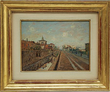 "Naviglio" 1921 by Giuseppe Omio - Auction record, sale price, and art valuation. Compare with similar artists and explore comparable artworks.
