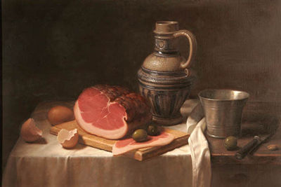 Still Life with Ham and Earthenware Jug--1974