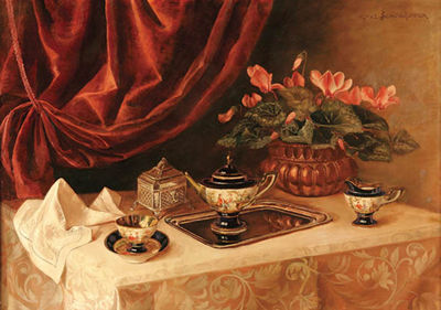 Still Life with Flowers and Porcelain