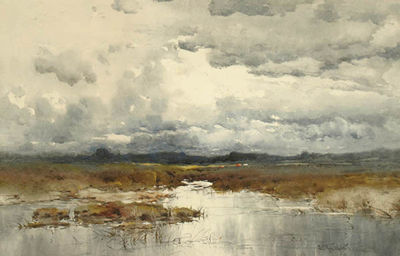 Storm Clouds over the Marsh by Samuel Peter Rolt Triscott - Auction record, sale price, and art valuation. Compare with similar artists and explore comparable artworks.