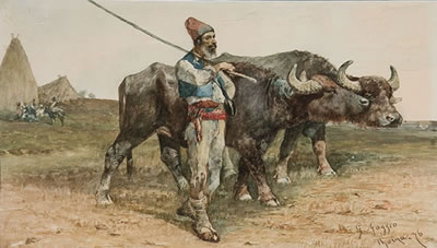 A Herder with Buffalo - 1876