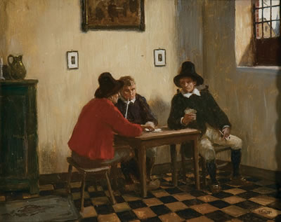 A Game of Cards by Hugo Krings - Auction record, sale price, and art valuation. Compare with similar artists and explore comparable artworks.
