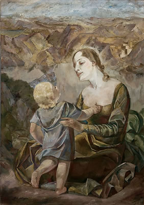 The Madonna and Child with Jerusalem in the Background - 1925
