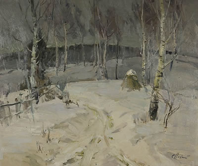 Winter Landscape with Birches