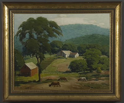Sample artwork by Frank H Moser (1886 - 1964), known for landscape and marine, cartooning - View similar artists and auction records