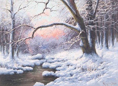 Winter Stream at Dusk