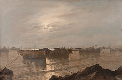 Italian Coast with Fishing Boats by Mario Galanti - Auction record, sale price, and art valuation. Compare with similar artists and explore comparable artworks.