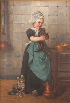 Girl with Kittens