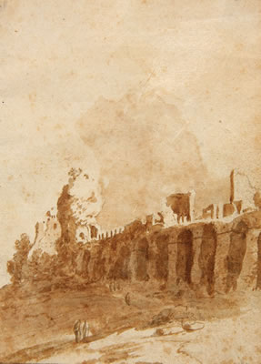 Travelers by Roman Ruins - 1612