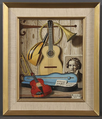 Still Life with Guitar and Ship, a pair