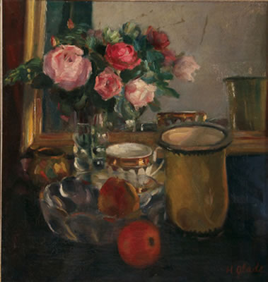 Still Life with Roses- circa 1920 by Hildegard Glade - Auction record, sale price, and art valuation. Compare with similar artists and explore comparable artworks.