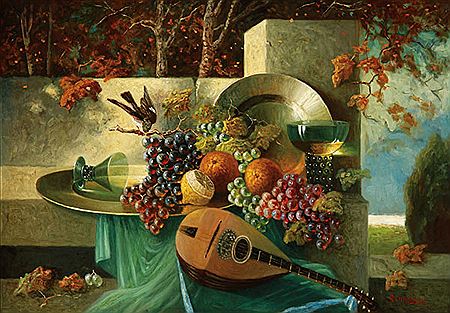 Still Life of Fruit and Mandolin