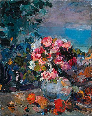 A Fresh Bouquet- A Floral Still Life With Fruit
