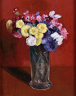 Bouquet of Flowers in a Cut Glass Vase- 1924
