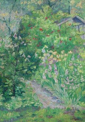 Flower Garden w/Building