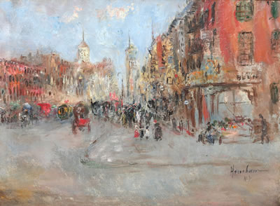 Busy New York Street Scene