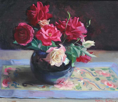 Roses in Black Bowl