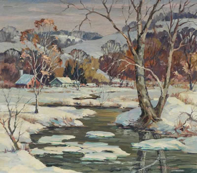 Winter Farmstead by John Cowan Templeton - Auction record, sale price, and art valuation. Compare with similar artists and explore comparable artworks.