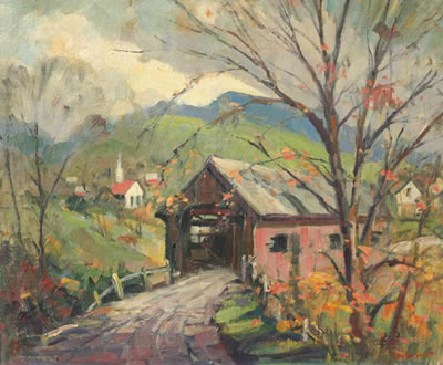 Brown County Covered Bridge by Derk Smit - Auction record, sale price, and art valuation. Compare with similar artists and explore comparable artworks.