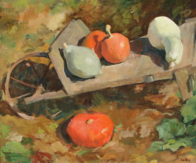 Still Life: Wheelbarrow and Vegetables (Double Sided)
