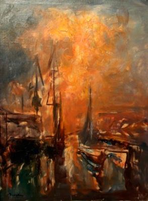 Boats Against the Sunset by Glenn (Glen) Cooper Henshaw - Auction record, sale price, and art valuation. Compare with similar artists and explore comparable artworks.