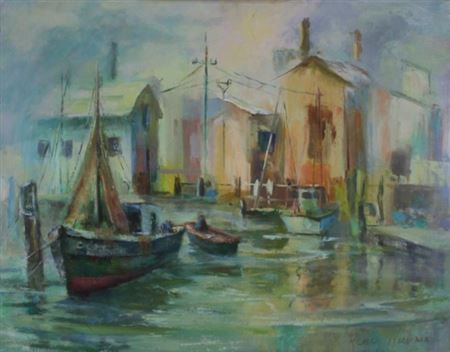 Harbor Scene w/Boats