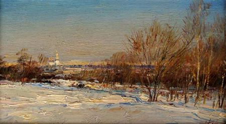 Winter scene by Vladimir Poussovsky - Auction record, sale price, and art valuation. Compare with similar artists and explore comparable artworks.